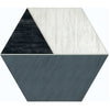 Daltile Bee Hive Medley Hexagon 8 1/2x10 Multiplex Black White