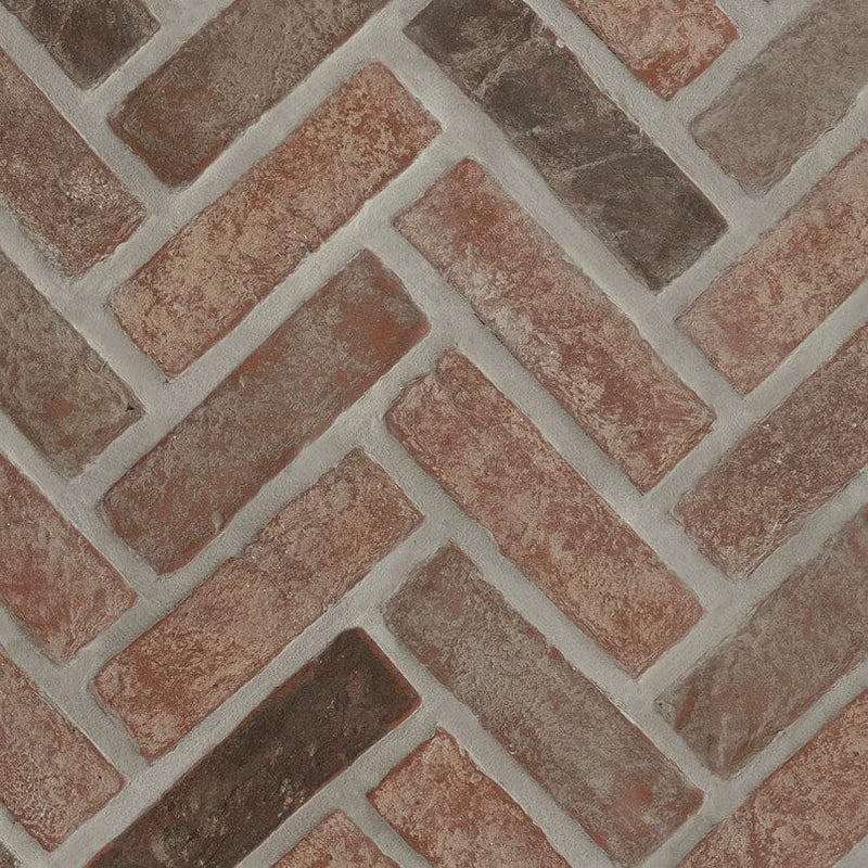 MSI Brickstaks Clay Brick Noble Red Reclaimed Herringbone