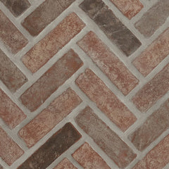 MSI Brickstaks Clay Brick Noble Red Reclaimed Herringbone Swatch