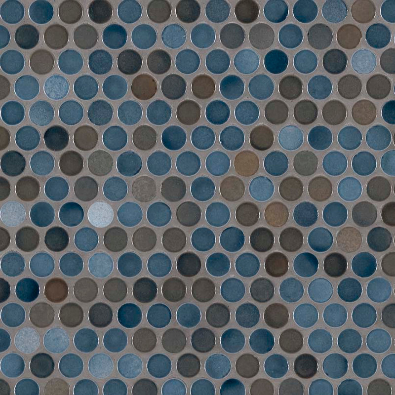 MSI Azul Glossy Penny Round Mosaic Porcelain Tile