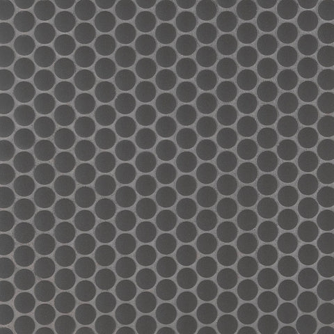 MSI Domino Nero Matte Penny Round Mosaic Porcelain Tile Swatch