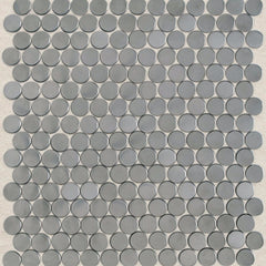 Daltile Metallica Mosaic Penny Rounds Stainless Steel