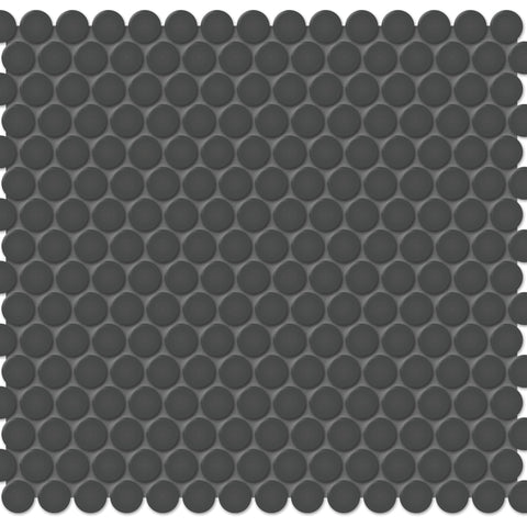 Tile Collection Soho 3/4" Penny Round Mosaic Tile Retro Black