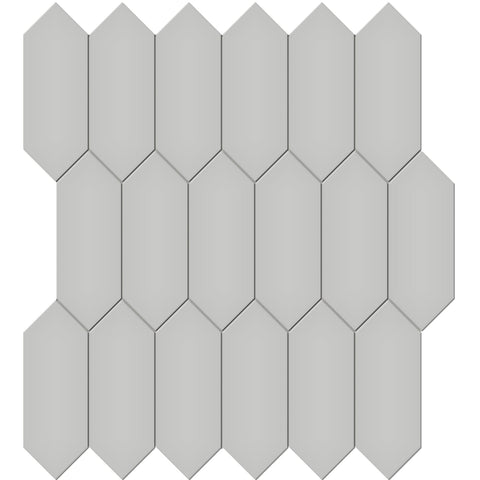 Tile Collection Soho 2x5 Picket Mosaic Tile Loft Grey Glossy