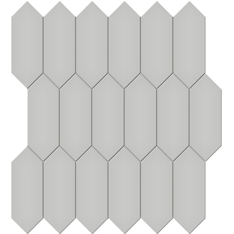 Tile Collection Soho 2x5 Picket Mosaic Tile Loft Grey Glossy