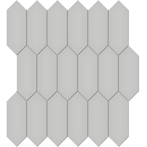 Tile Collection Soho 2x5 Picket Mosaic Tile Loft Grey
