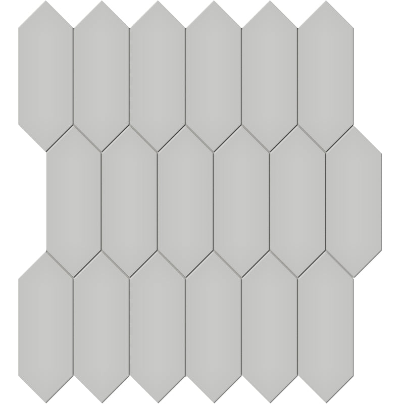 Tile Collection Soho 2x5 Picket Mosaic Tile Loft Grey