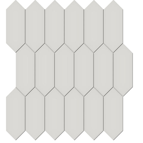 Tile Collection Soho 2x5 Picket Mosaic Tile Halo Grey Glossy