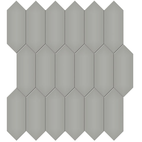 Tile Collection Soho 2x5 Picket Mosaic Tile Cement Chic