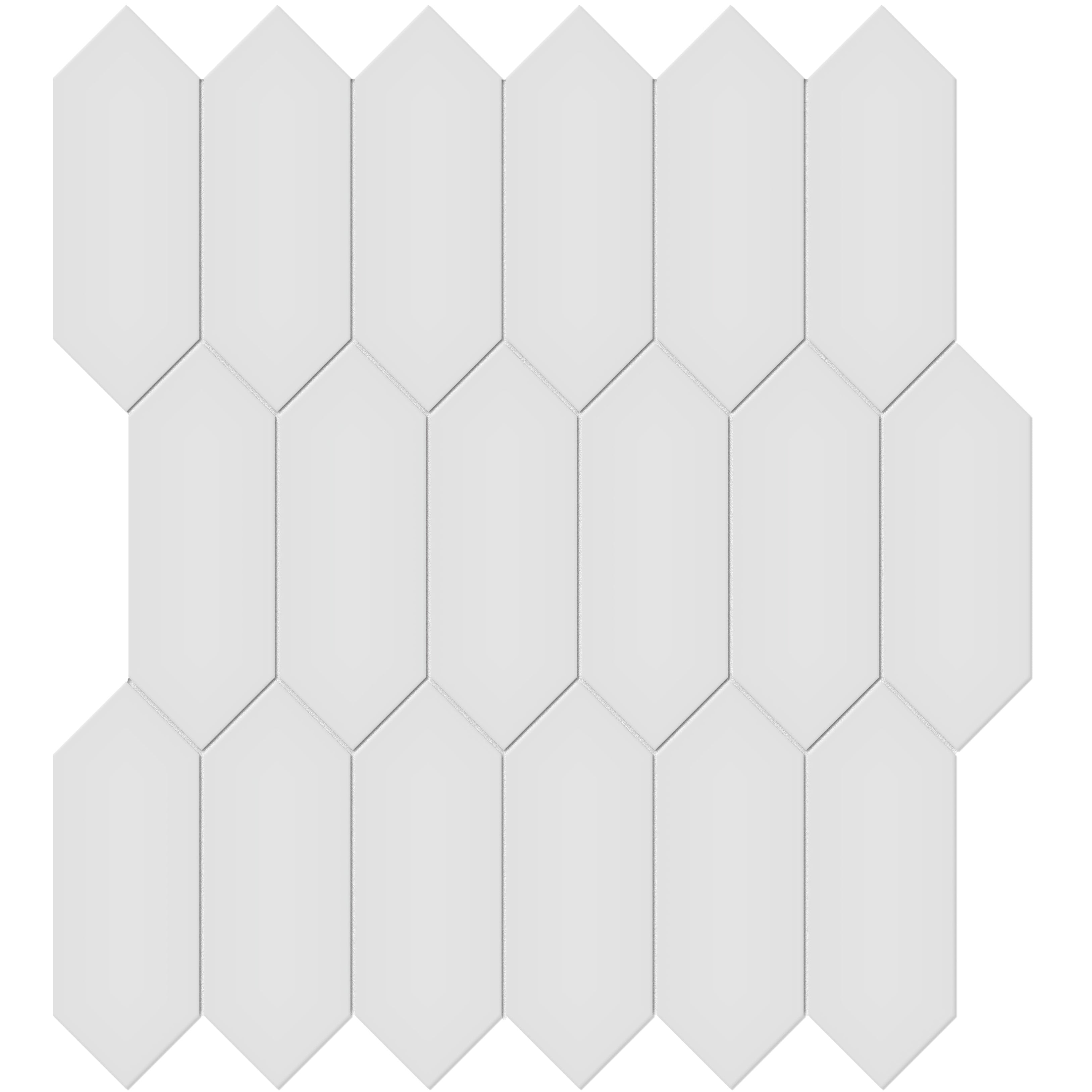 Tile Collection Soho 2x5 Picket Mosaic Tile Gallery Grey Glo