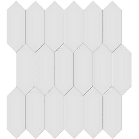 Tile Collection Soho 2x5 Picket Mosaic Tile Gallery Grey Glossy