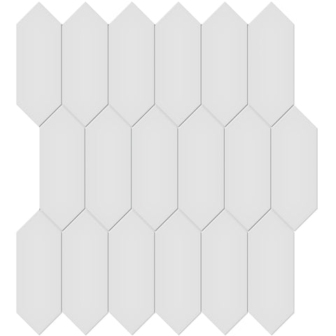 Tile Collection Soho 2x5 Picket Mosaic Tile Gallery Grey Glossy