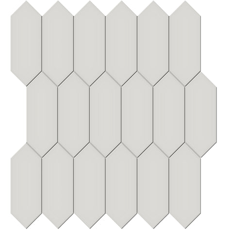Tile Collection Soho 2x5 Picket Mosaic Tile Halo Grey