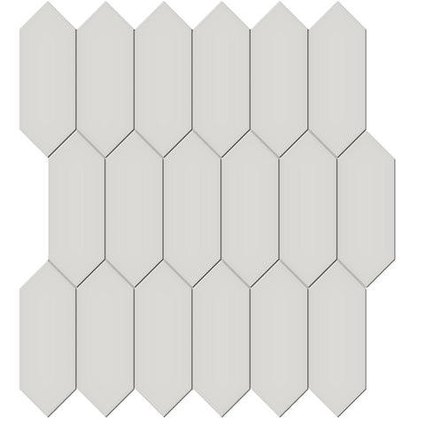 Tile Collection Soho 2x5 Picket Mosaic Tile Halo Grey