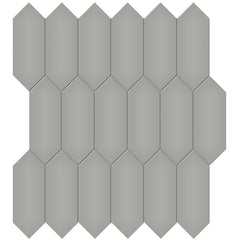 Tile Collection Soho 2x5 Picket Mosaic Tile Cement Chic Glossy