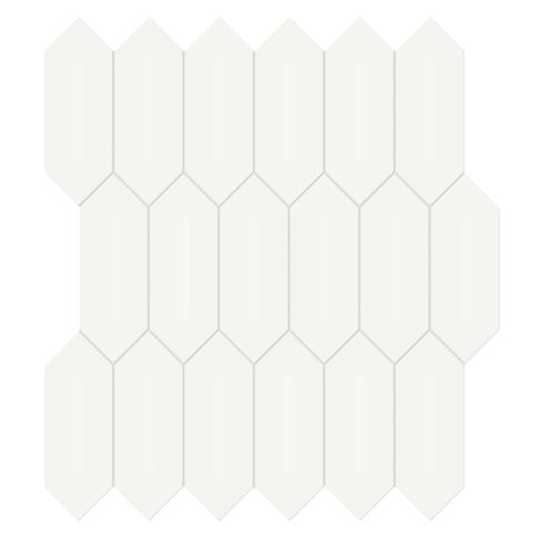 Tile Collection Soho 2x5 Picket Mosaic Tile Canvas White