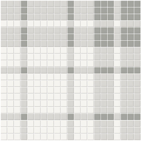 Tile Collection Soho 13x13 Plaid Pattern Mosaic Tile Evening Blend Swatch