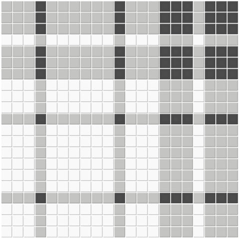 Tile Collection Soho 13x13 Plaid Pattern Mosaic Tile Midnight Blend Swatch