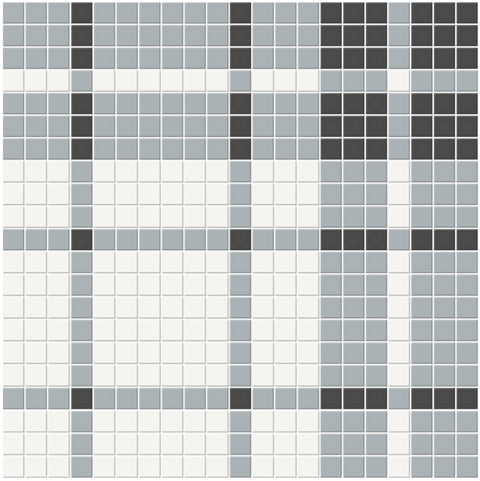 Tile Collection Soho 13x13 Plaid Pattern Mosaic Tile Dawn Blend Swatch