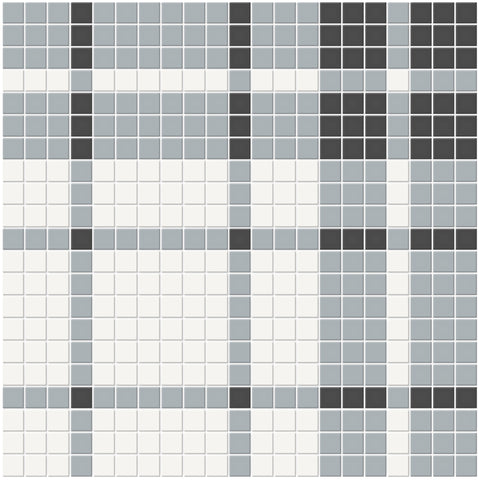 Tile Collection Soho 13x13 Plaid Pattern Mosaic Tile Dawn Blend Swatch