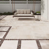 Arterra Porcelain Paver Praia Crema 24"x24" Outdoor Scene 2
