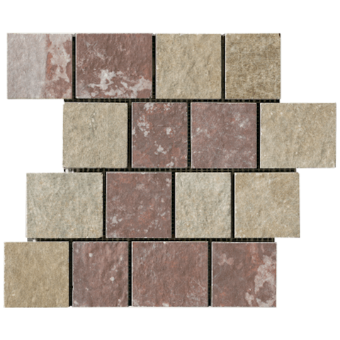 Paramount Tile Molo Audace Rosso D'amante 12" x 12" Mosaic Swatch