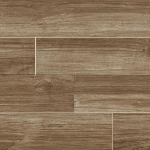 Havenwood Porcelain Tile Collection Saddle Wood - 8"x36" Swatch