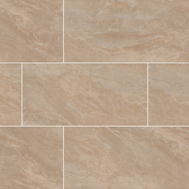 Onyx Porcelain Tile Collection Sand - 12