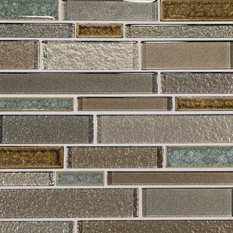 Daltile Crystal Shores Sapphire Lagoon CS95 Random Linear Mosaic Swatch