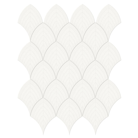 Tile Collection Soho 11x13 Scallop Mosaic Tile Canvas White Glossy