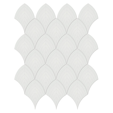 Tile Collection Soho 11x13 Scallop Mosaic Tile Vintage Grey Glossy