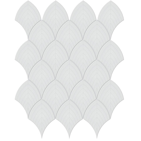 Tile Collection Soho 11x13 Scallop Mosaic Tile Gallery Grey Glossy