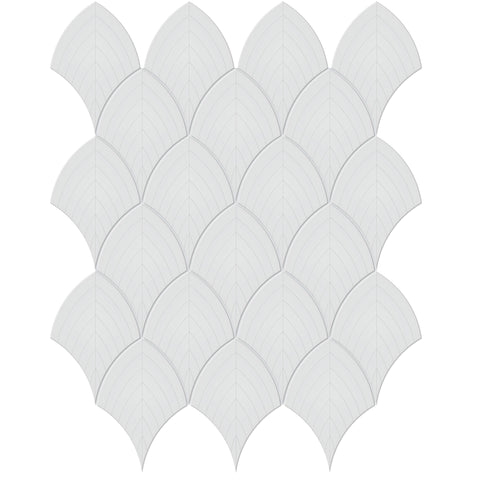 Tile Collection Soho 11x13 Scallop Mosaic Tile Gallery Grey Glossy