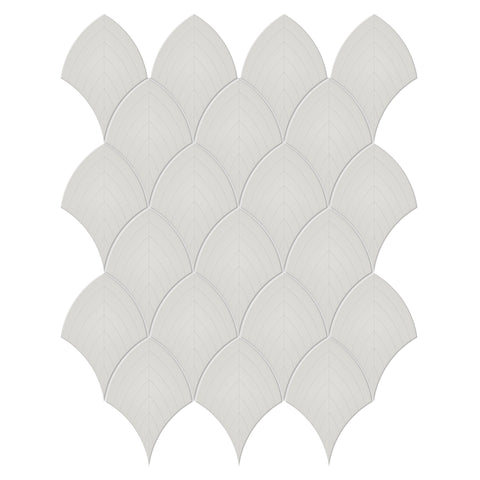Tile Collection Soho 11x13 Scallop Mosaic Tile Halo Grey Glossy