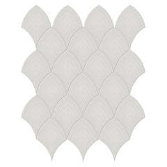 Tile Collection Soho 11x13 Scallop Mosaic Tile Halo Grey Glossy