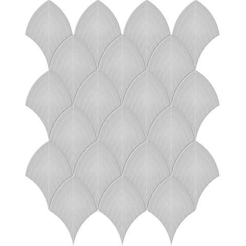 Tile Collection Soho 11x13 Scallop Mosaic Tile Loft Grey Glossy