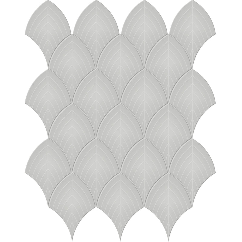 Tile Collection Soho 11x13 Scallop Mosaic Tile Loft Grey Glossy
