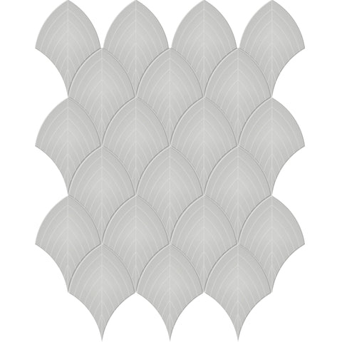 Tile Collection Soho 11x13 Scallop Mosaic Tile Loft Grey Glossy