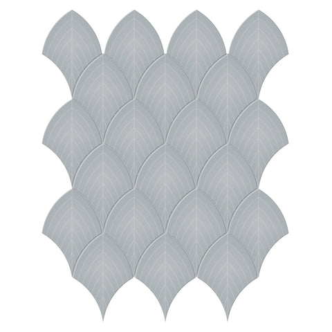 Tile Collection Soho 11x13 Scallop Mosaic Tile Cloud Blue Glossy