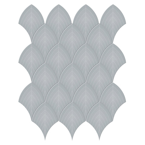 Tile Collection Soho 11x13 Scallop Mosaic Tile Cloud Blue Glossy