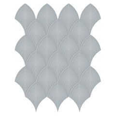 Tile Collection Soho 11x13 Scallop Mosaic Tile Cloud Blue Glossy