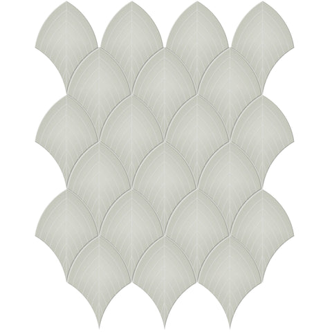 Tile Collection Soho 11x13 Scallop Mosaic Tile Soft Sage Glossy