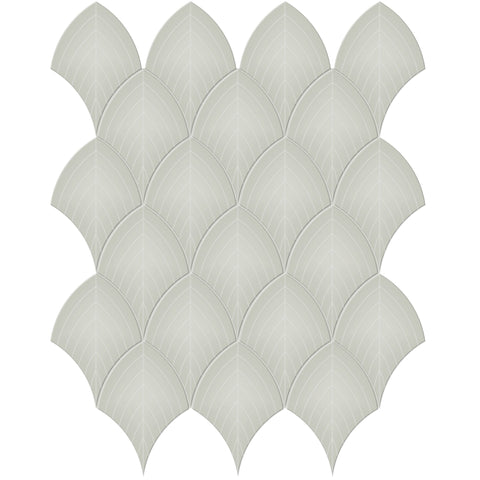 Tile Collection Soho 11x13 Scallop Mosaic Tile Soft Sage Glossy
