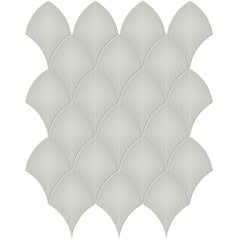 Tile Collection Soho 11x13 Scallop Mosaic Tile Soft Sage Glossy
