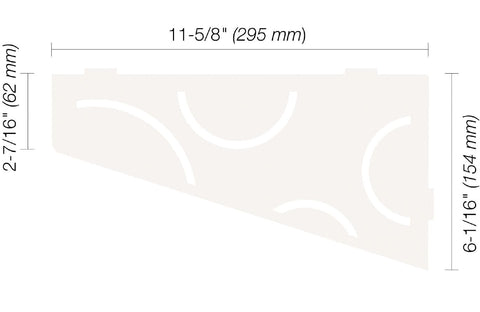 SHELF QUADRILAT CORNER CURVE MATTE WHITE