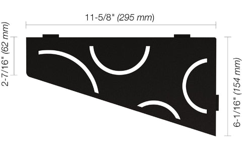 SHELF QUADRILAT CORNER CURVE MATTE BLACK