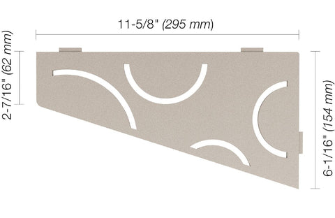 SHELF QUADRILAT CORNER CURVE GREIGE