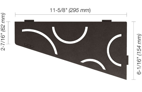 SHELF QUADRILAT CORNER CURVE DK ANTHRACITE
