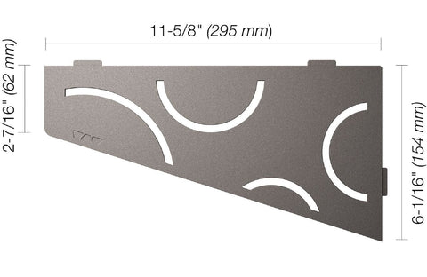 SHELF QUADRILAT CORNER CURVE PEWTER
