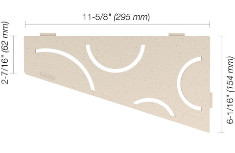 SHELF QUADRILAT CORNER CURVE IVORY